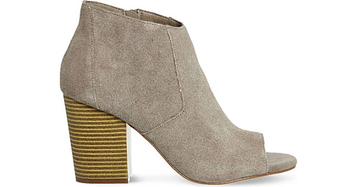 Lyst Office Jasmine Suede P Toe Ankle Boots In Gray
