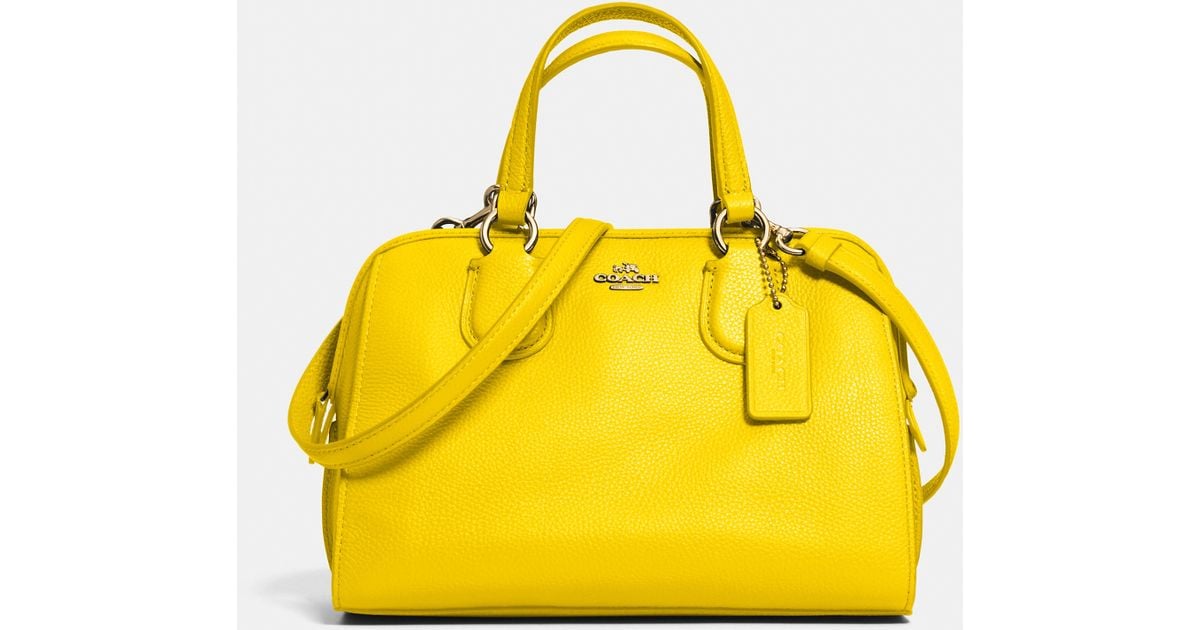 Lyst Coach Mini Nolita Satchel In Leather Yellow