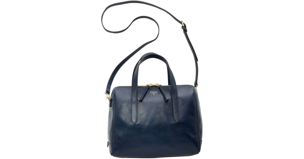 fossil blue satchel