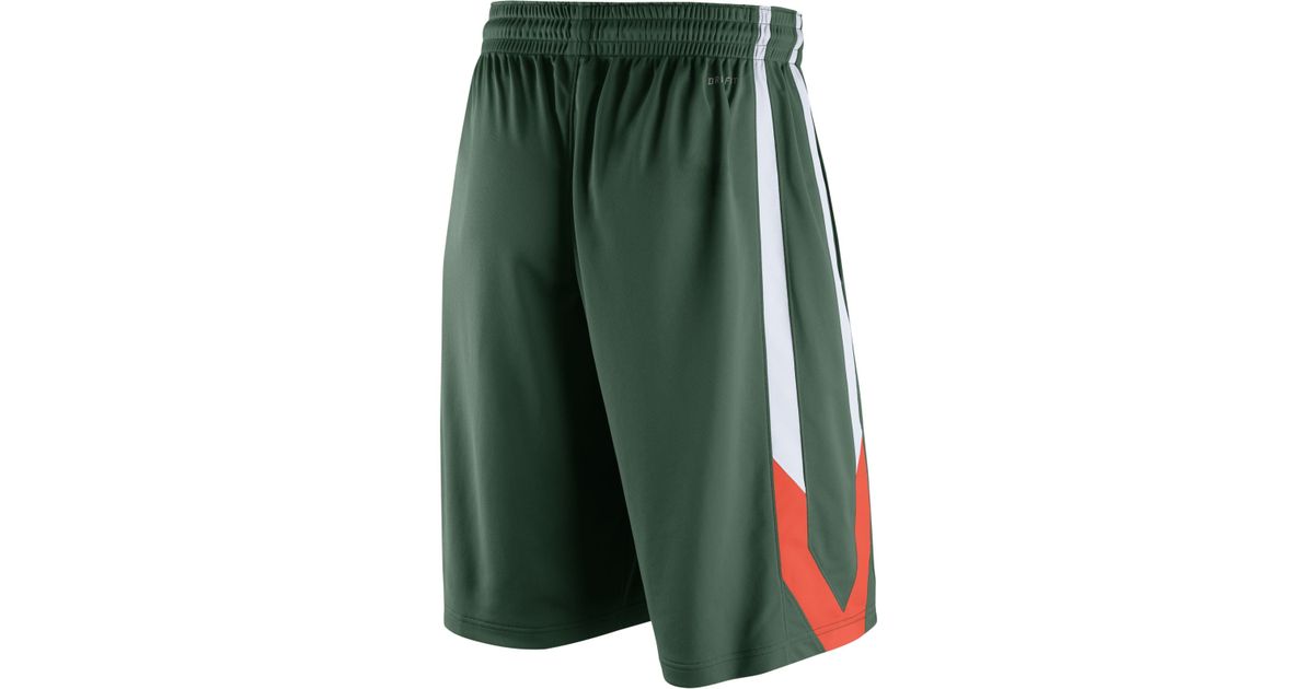Nike Men'S Miami Hurricanes Classic Basketball Shorts in Green for Men ...