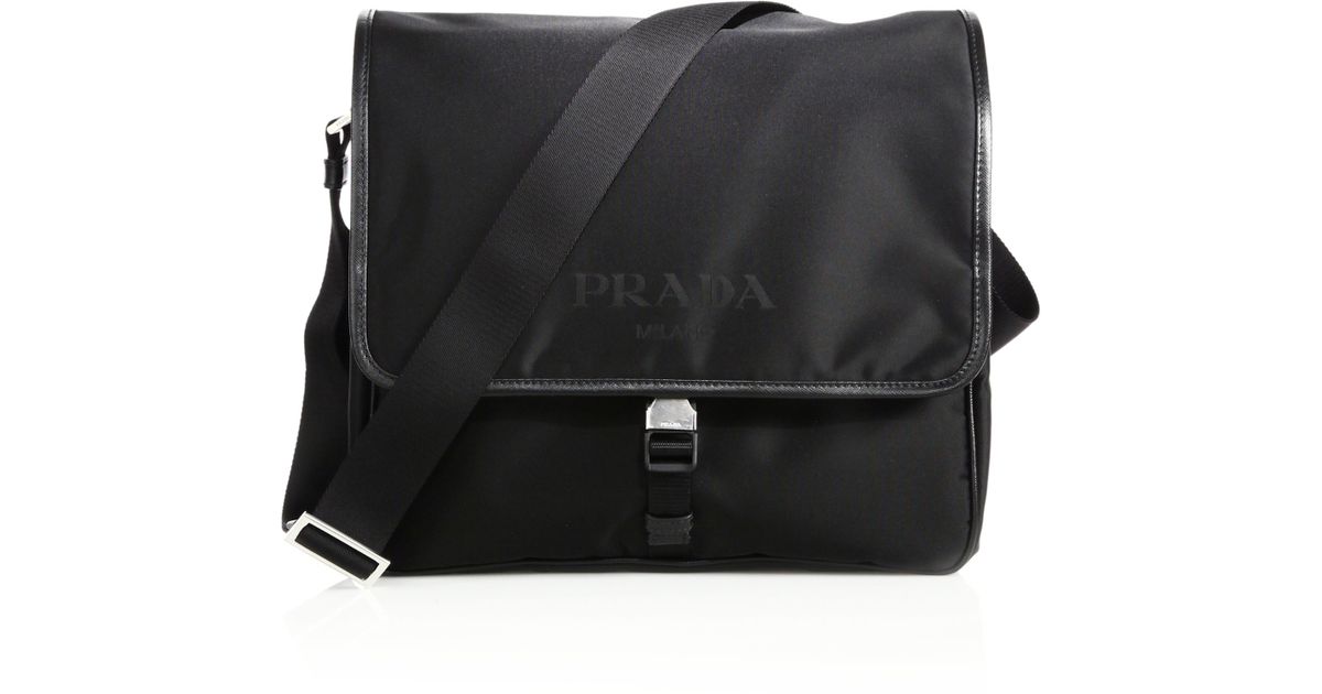 prada black bag price - Prada Tracolla Con Pattina Bag in Black for Men | Lyst