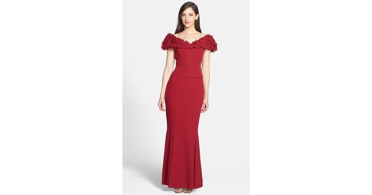 Daymor Crepe Ruffle Dress