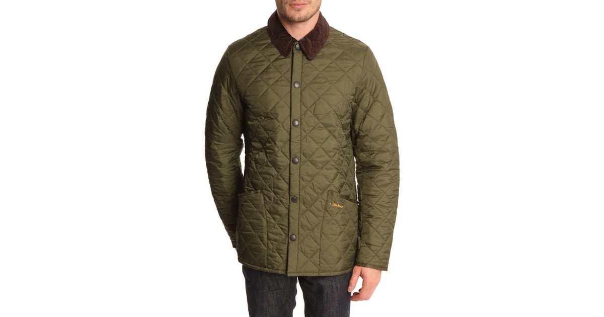 Barbour Heritage Liddesdale Olive Quilted Jacket in Green for Men