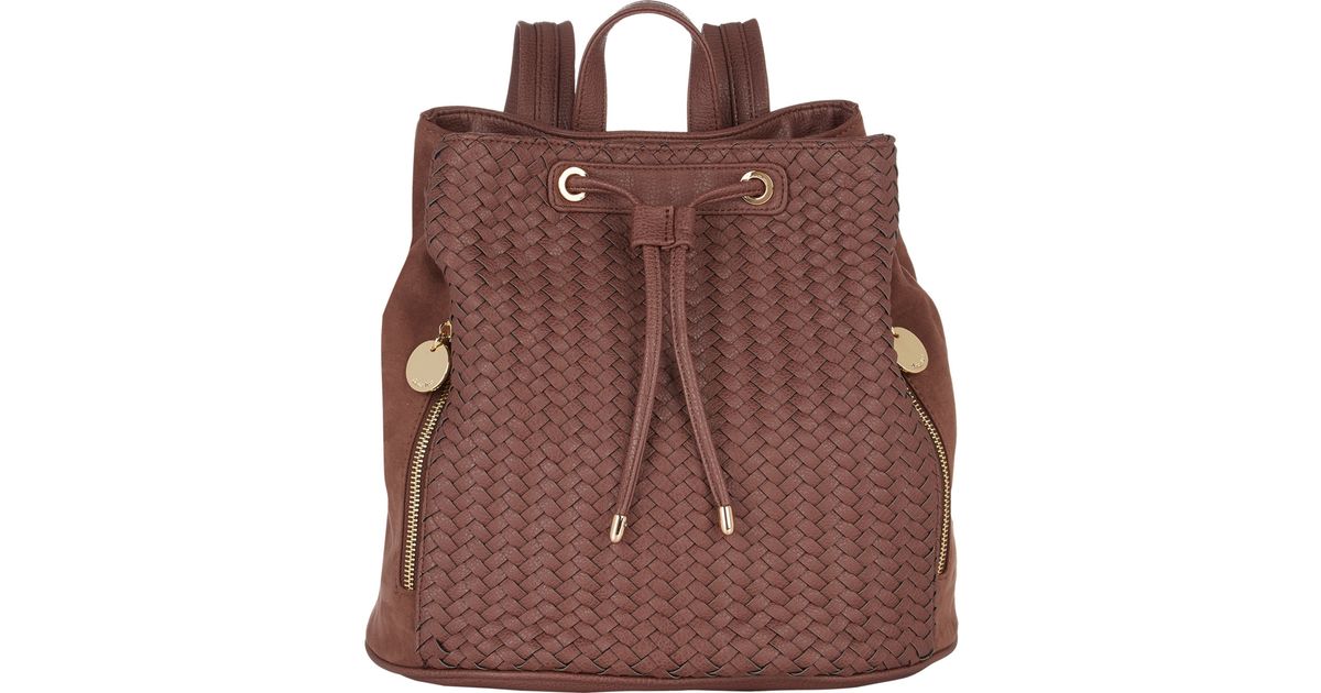 Deux Lux Woven Mini Backpack Brown