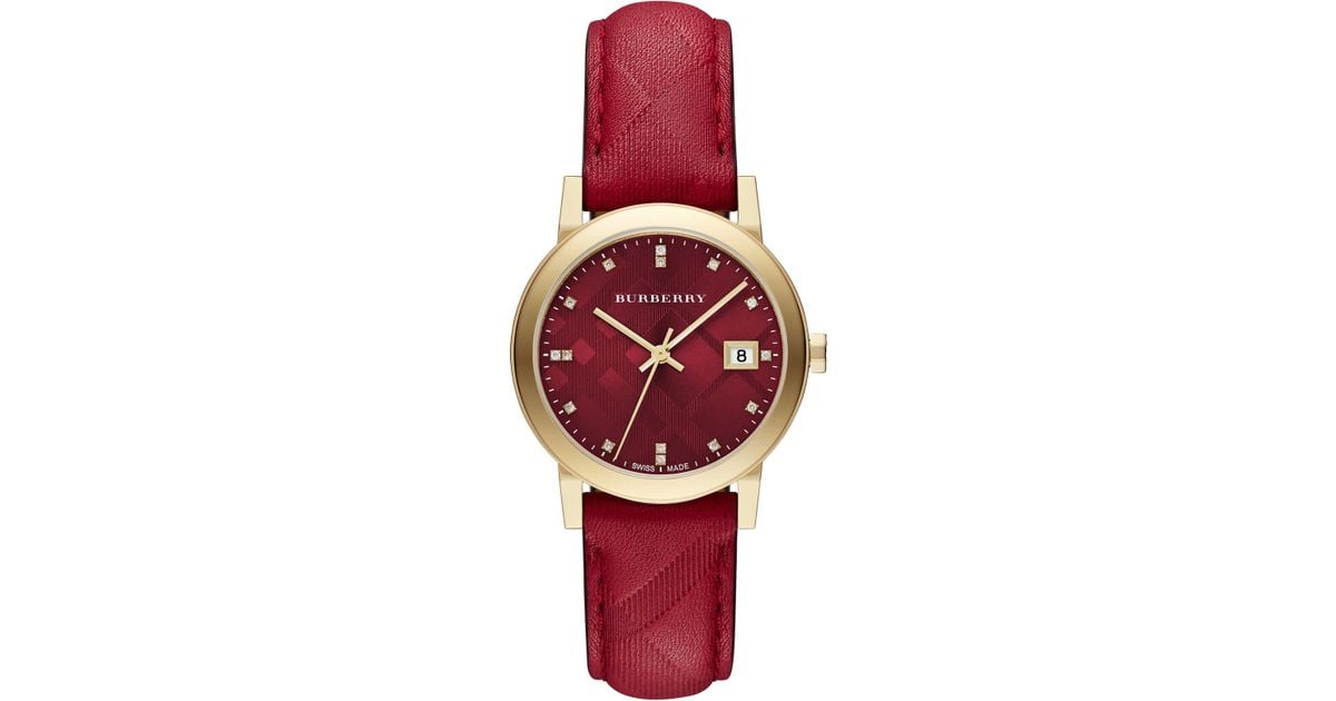 red burberry watch