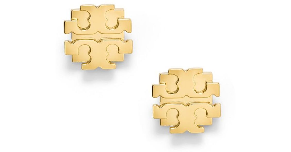 Tory Burch Metallic Large T Logo Stud Earring Lyst