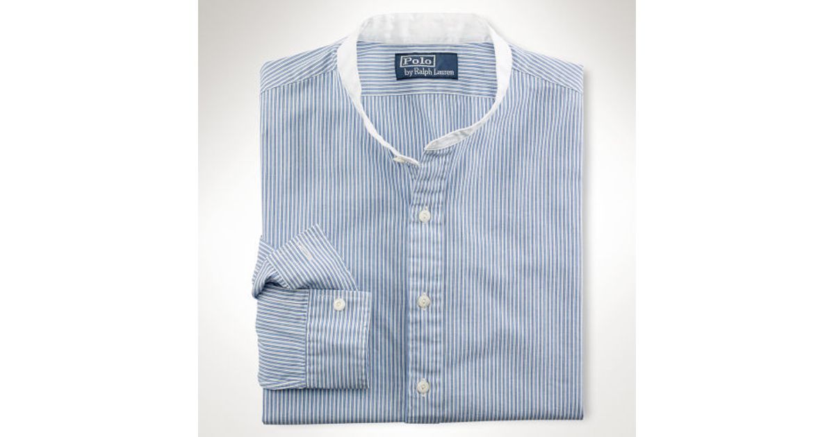 ralph lauren banded collar shirt
