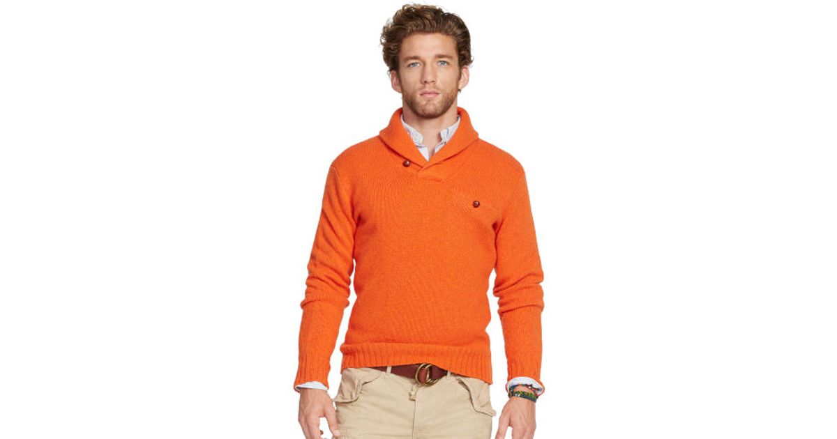 polo shawl collar sweater