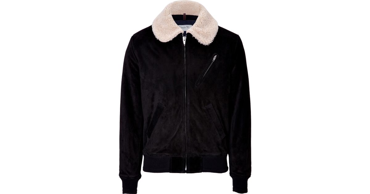 Lyst A P C Suede And Shearling Jacket In Black For Men