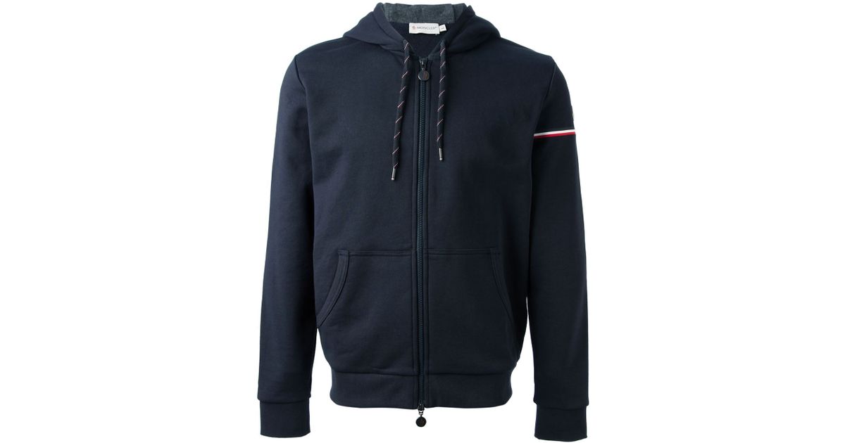 Moncler 'maglia' Hooded Cardigan in Blue for Men | Lyst