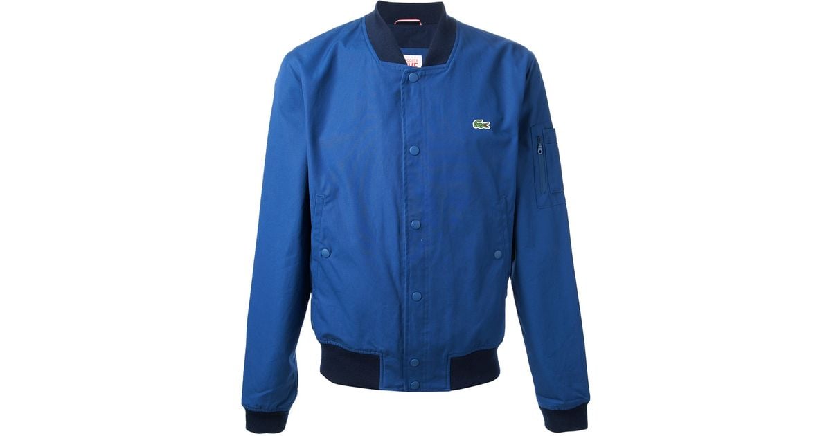 Lyst - Lacoste L!Ive Classic Bomber Jacket in Blue for Men