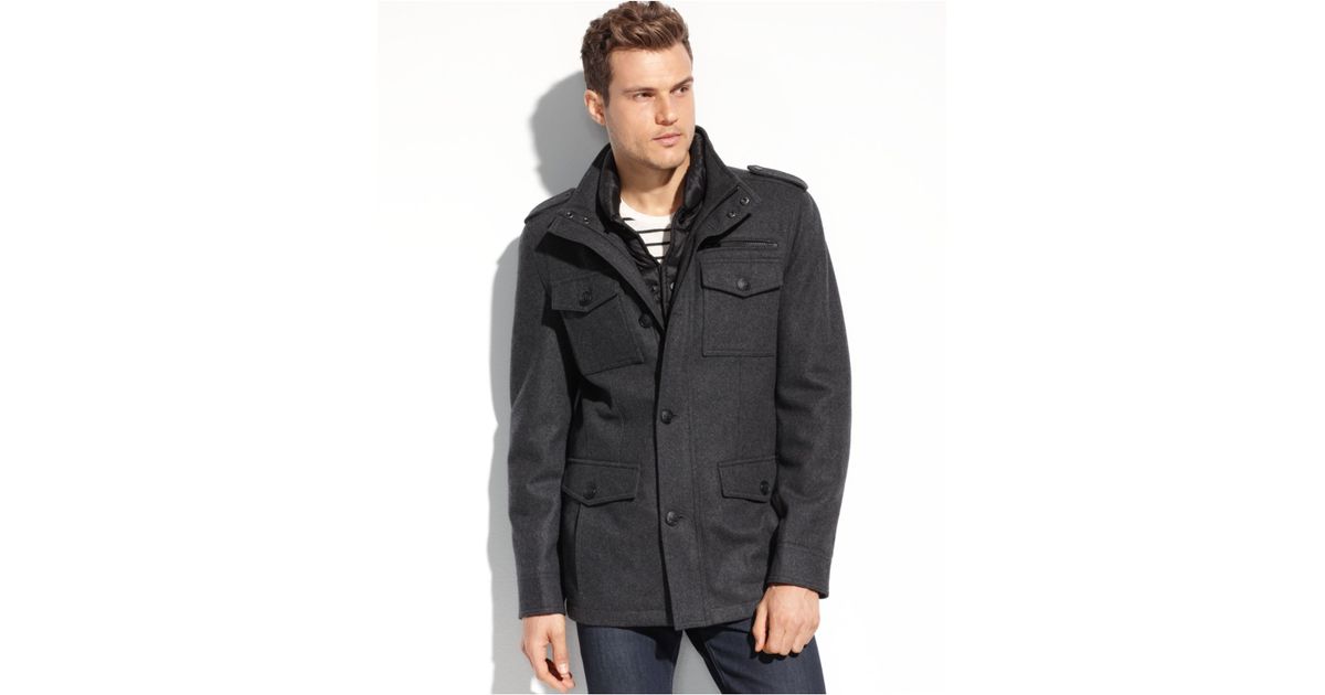 guess wool coat mens