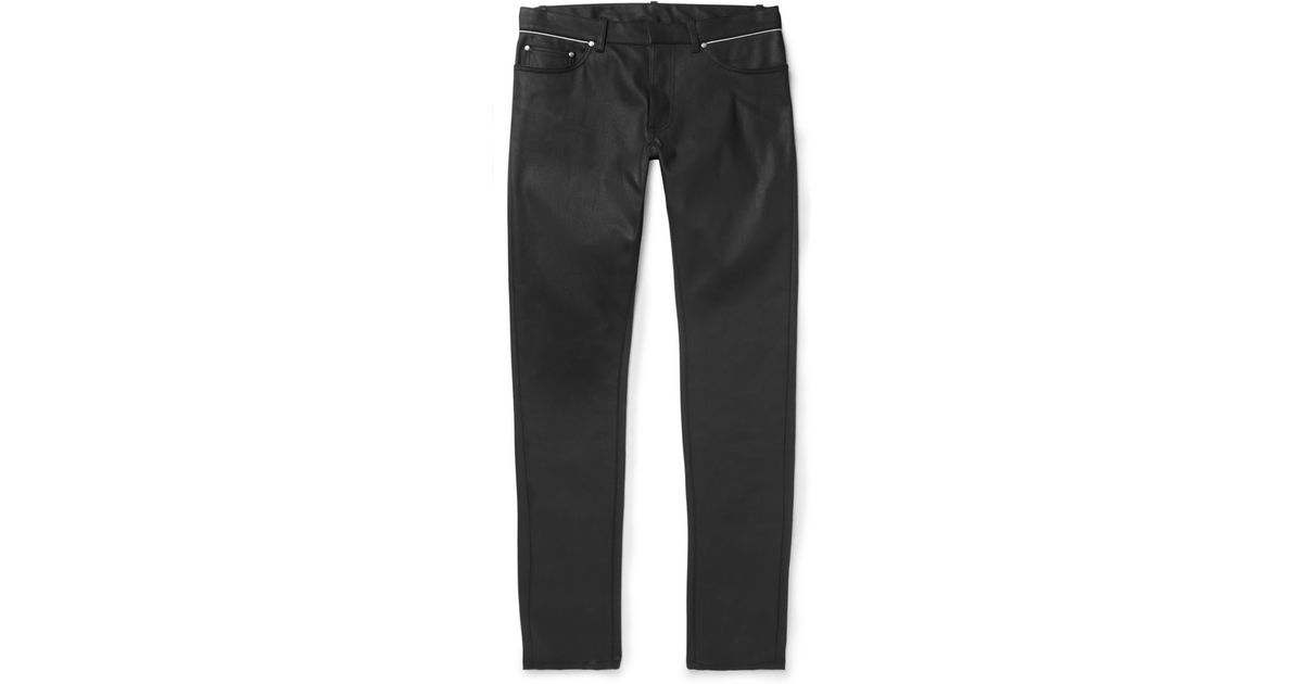 Balenciaga Slim-Fit Coated-Denim Jeans in Black for Men