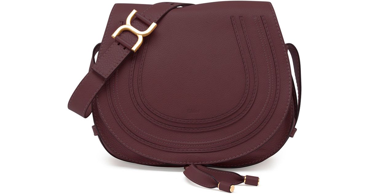Lyst Chloé Marcie Medium Cross Body Satchel Bag In Purple