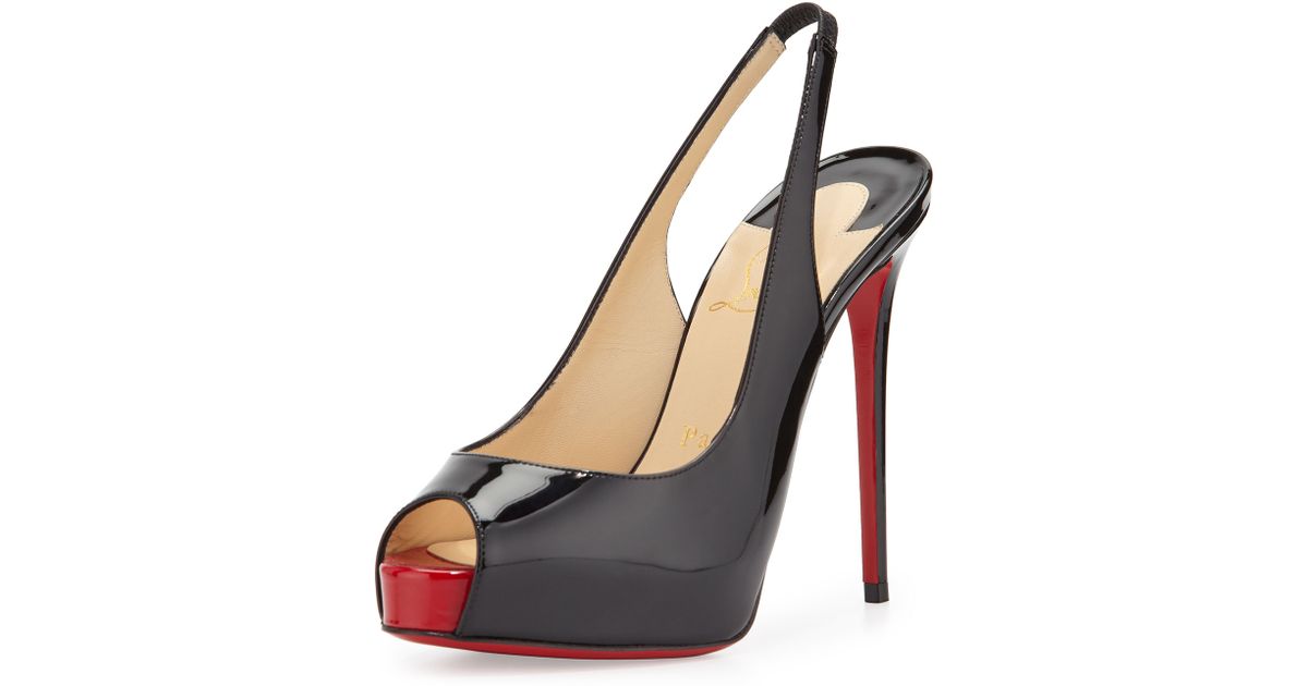 Christian louboutin Private Number Patent Peep-toe Red Sole ...  
