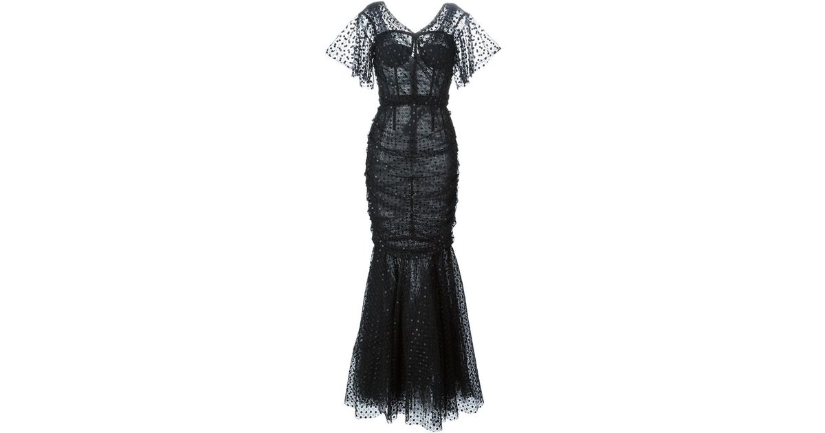 Lyst Dolce Gabbana Fish Tail Evening Dress In Black