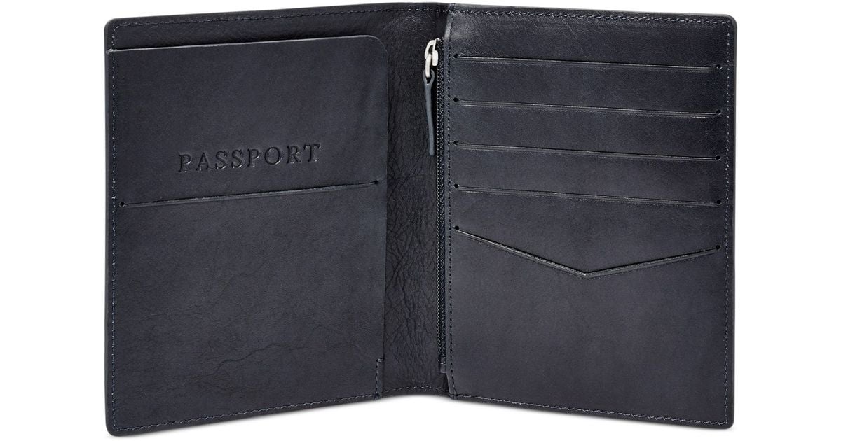 Fossil leather passport holder