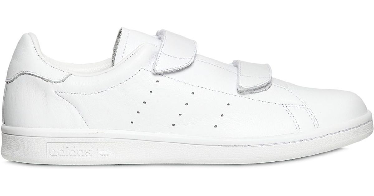 Adidas originals Hyke Velcro Leather Sneakers in White for Men | Lyst