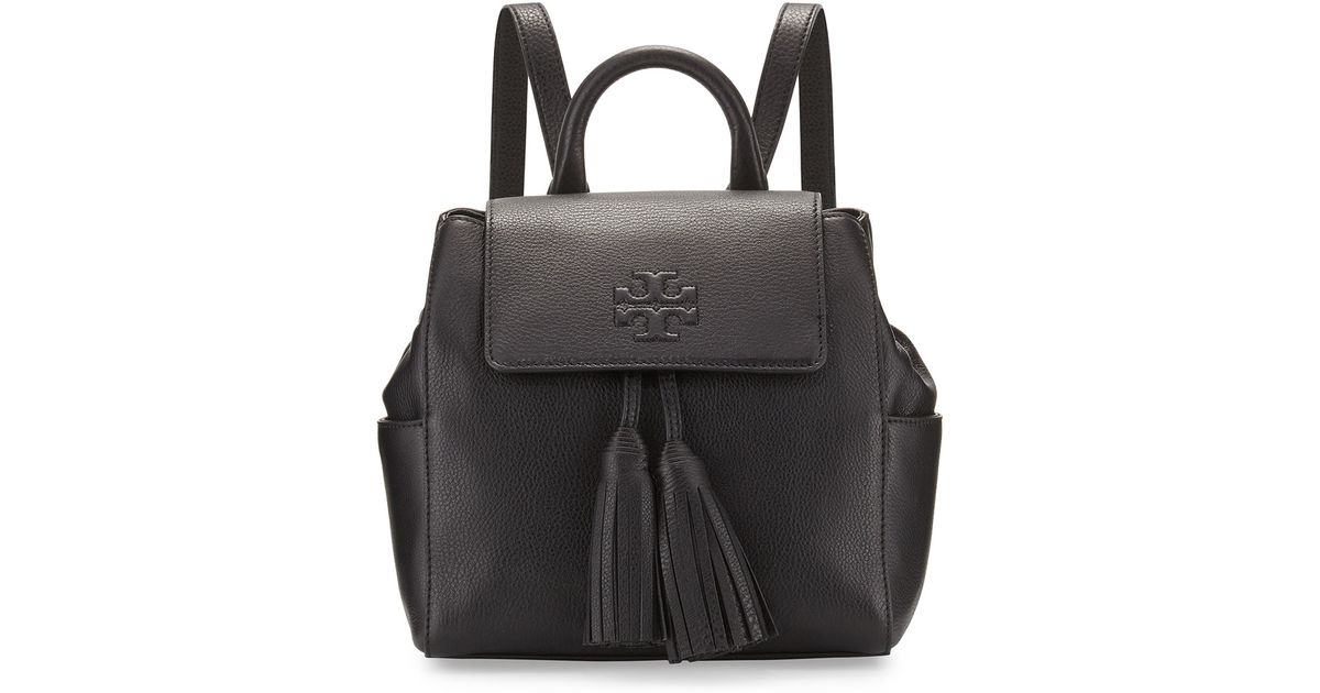 Lyst - Tory Burch Thea Mini Leather Backpack in Black