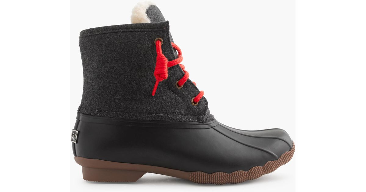J.crew Women�s Sperry Shearwater Flannel Boots in Gray Lyst