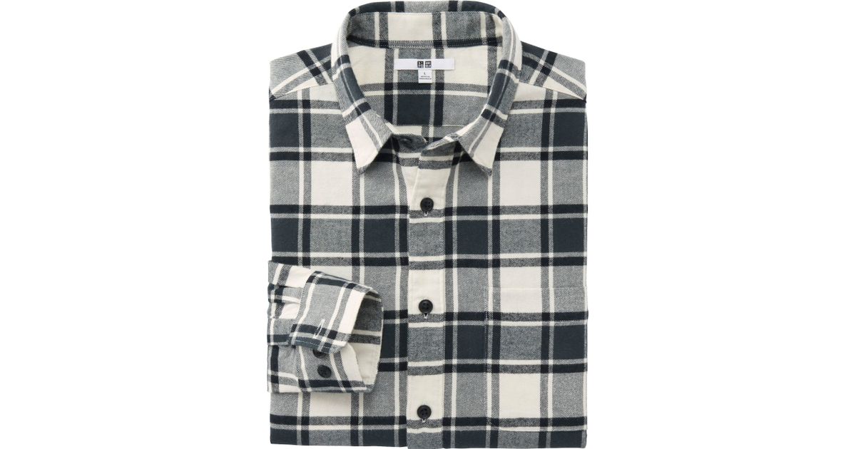 uniqlo black and white flannel