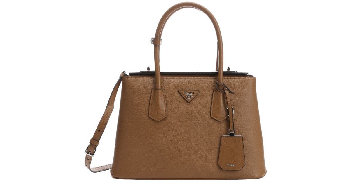 Prada Caramel Saffiano Leather Convertible Top Handle Bag in Brown ...  