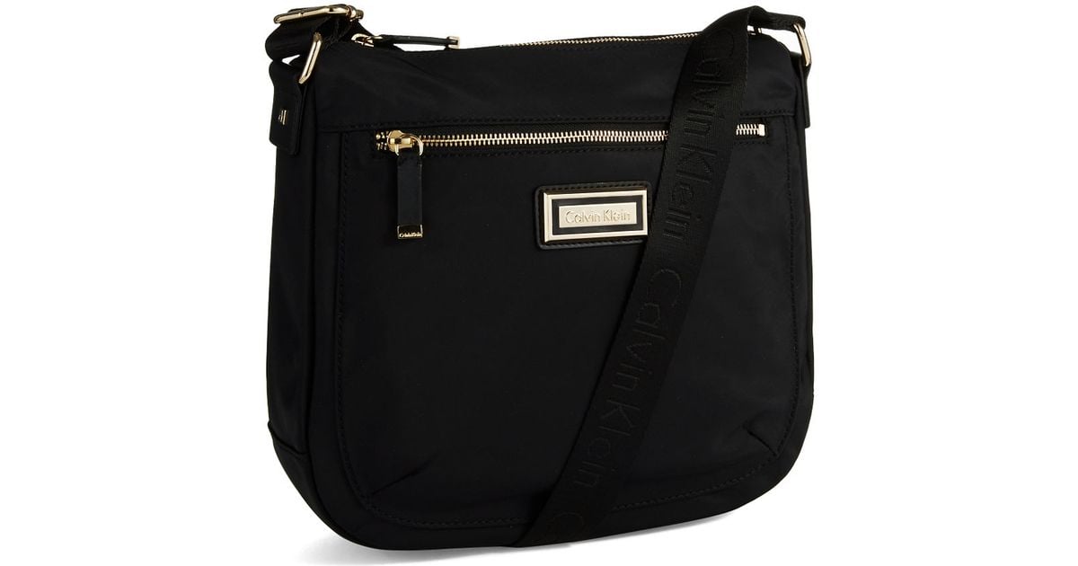 Calvin klein Nylon Crossbody Bag in Black | Lyst