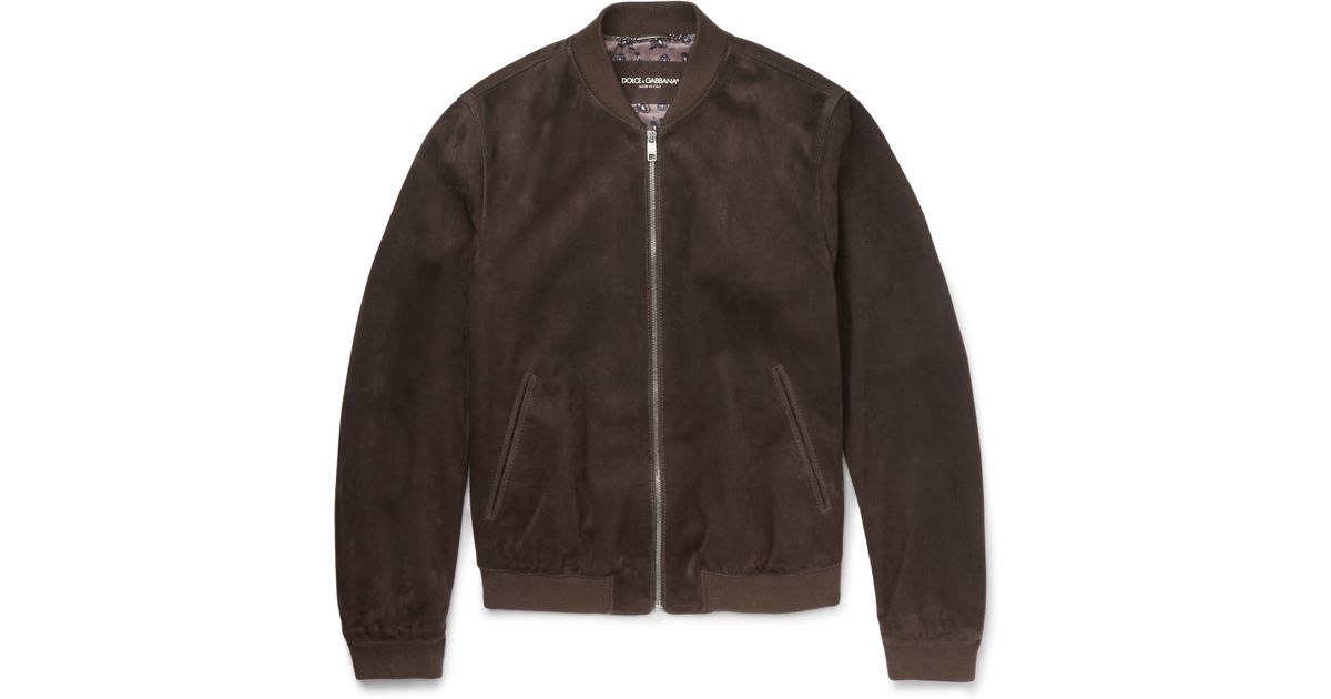 Dolce Gabbana Brown Suede Er Jacket For Men