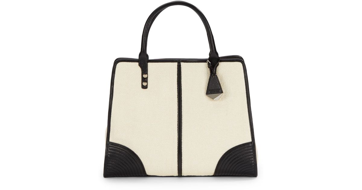 Rebecca minkoff Sienna Leathertrimmed Straw Tote Bag in Natural | Lyst