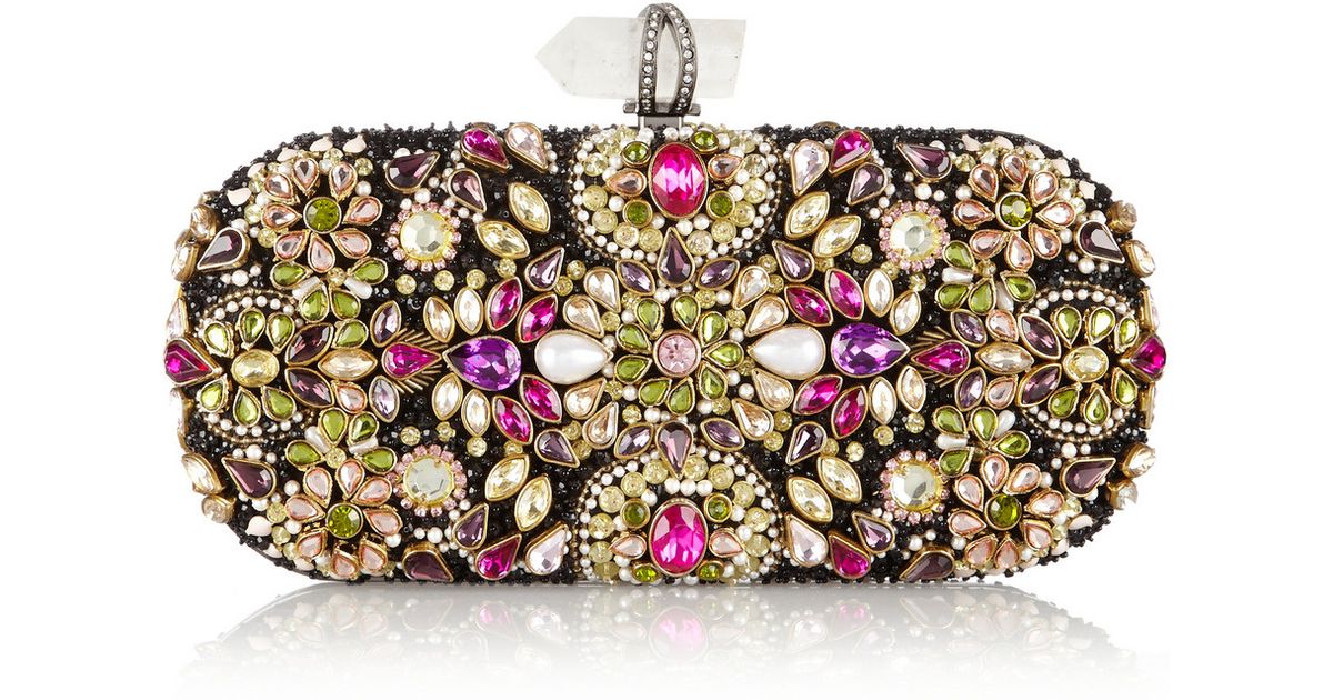 Lyst - Marchesa Lily Crystal Embroidered Clutch