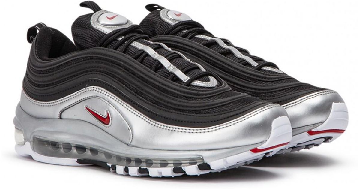 Nike White Silver Air Max 97 B Sides Qs Trainers Nike White Silver Air Max 97 B Sides Qs Trainers