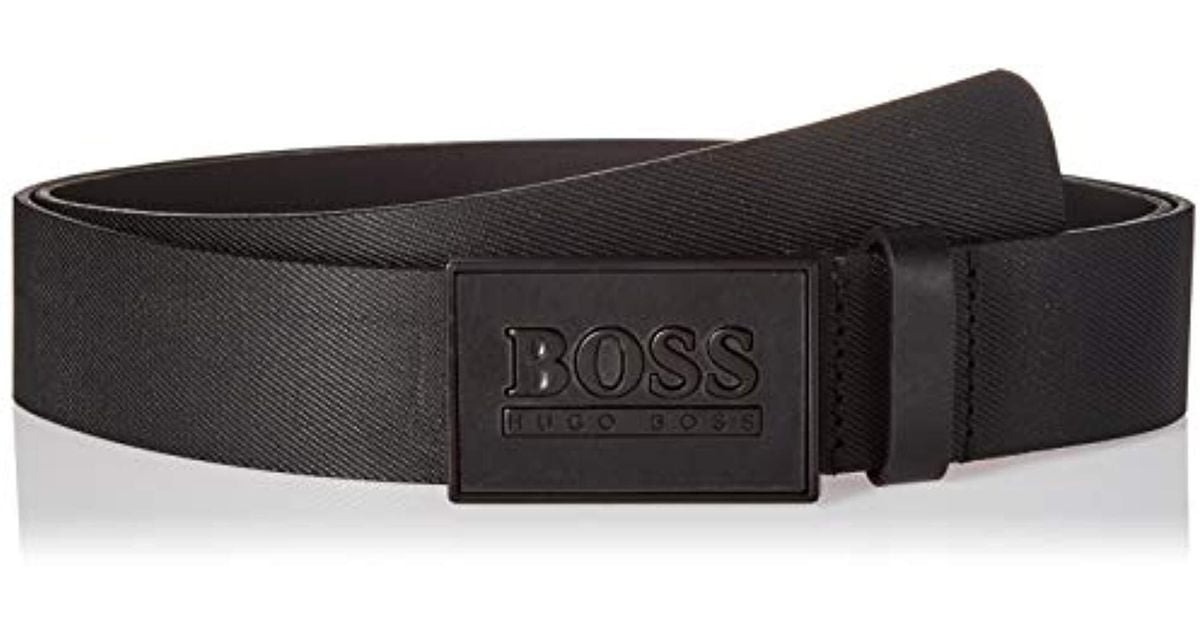 BOSS Boss Icon Plate Belt in Black for Men - Lyst