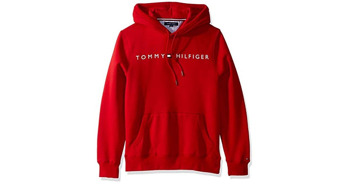 Tommy Hilfiger Thd Hoodie Sweatshirt in Red for Men - Lyst