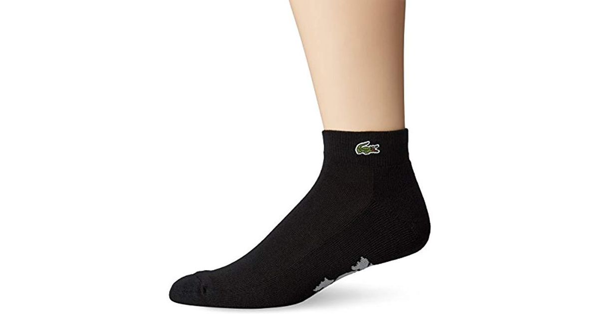 Lacoste Sport Quarter Ped Sock With Croc In Black For Men Lyst