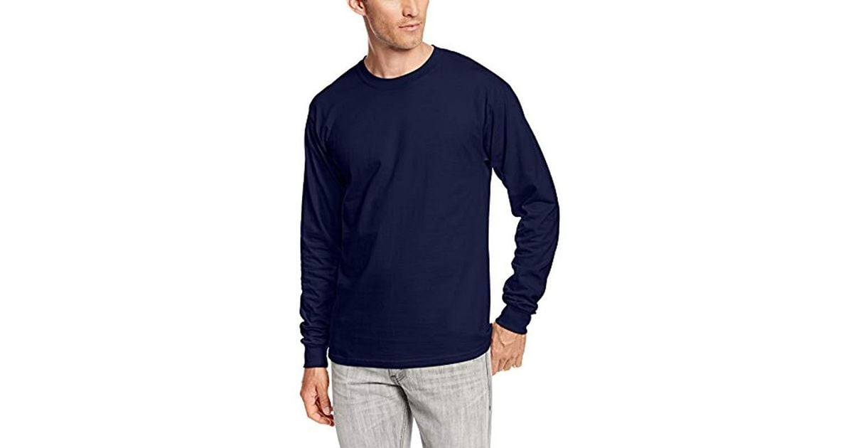 hanes beefy t shirt long sleeve