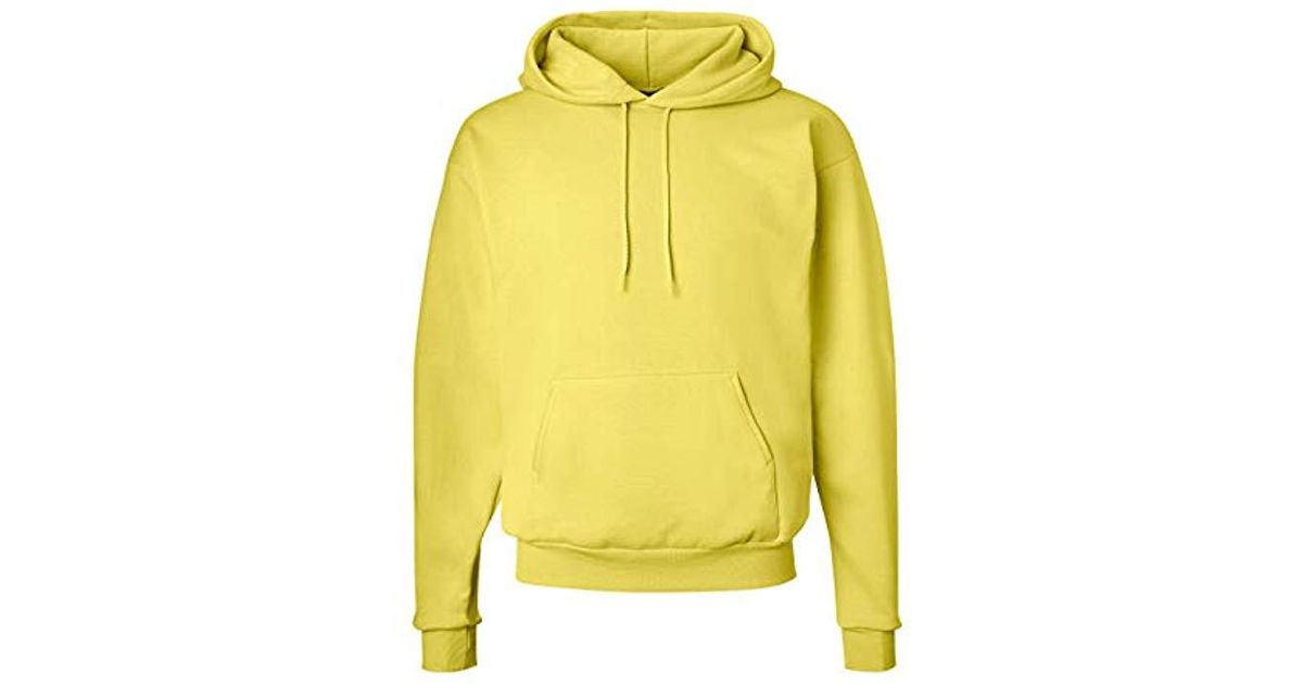 Lyst - Hanes Pullover Ecosmart Fleece Hooded Sweatshirt in Yellow for ...