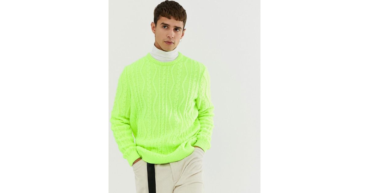 neon green sweater men