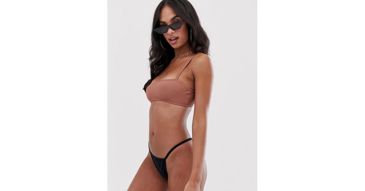 In Asos Bikini Tanga Thong Lyst Bottom Skinny Black CxeBdo