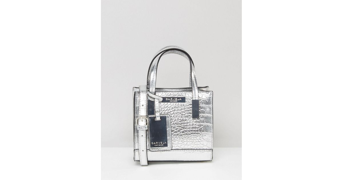 carvela shoulder bag in mock croc