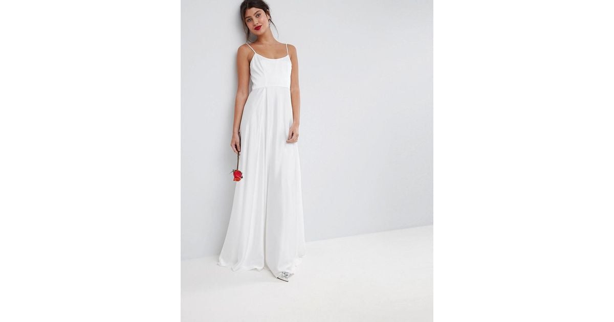 Lyst Asos Edition Maxi Wedding Dress With Square Neck In White