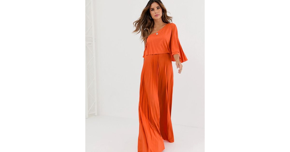 orange off shoulder maxi dress