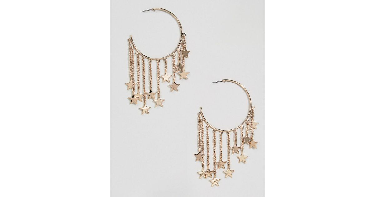 Lyst Steve Madden Festival Dangling Star Charm Hoop Earring In Lyst Steve Madden Festival Dangling Star Charm Hoop Earring In Metallic