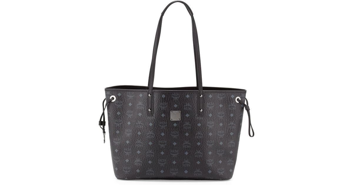 Lyst Mcm Per Project Visetos Medium Reversible Tote Lyst Mcm Per Project Visetos Medium Reversible Tote Bag In Black