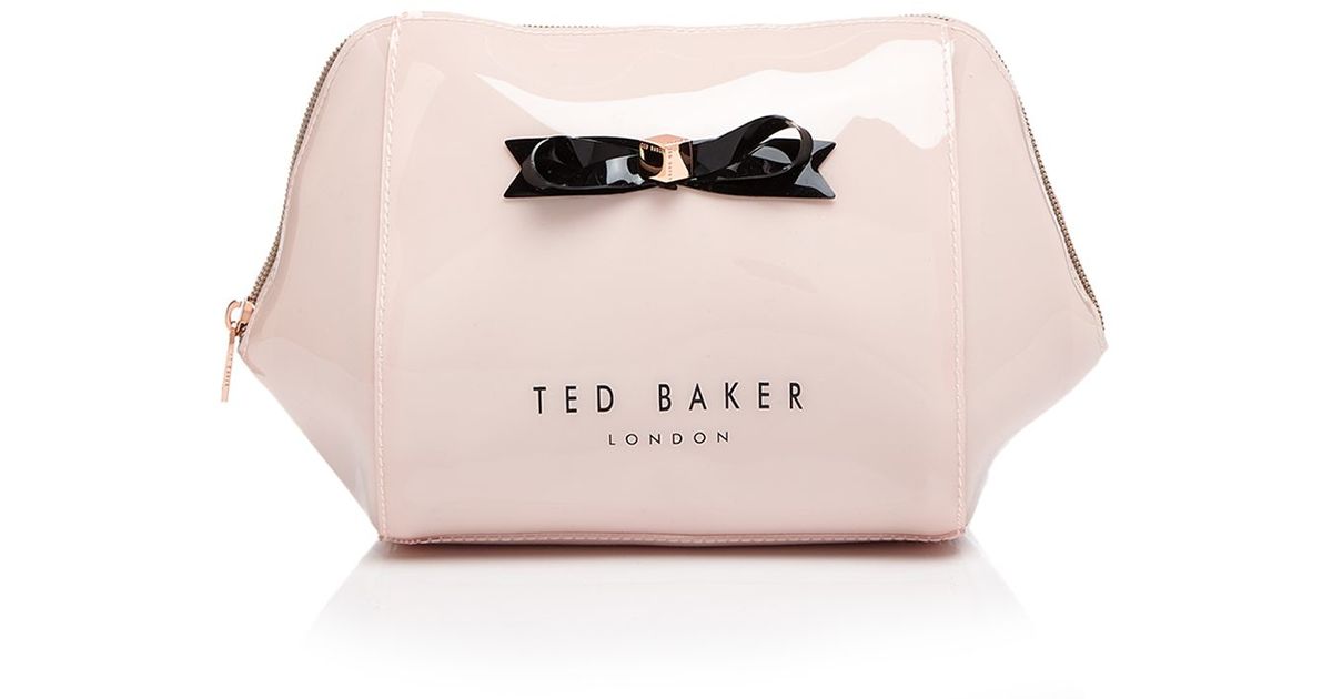 Lyst Ted Baker Rochel Extra Large Bow Trapeze Cosmetic Case In Pink