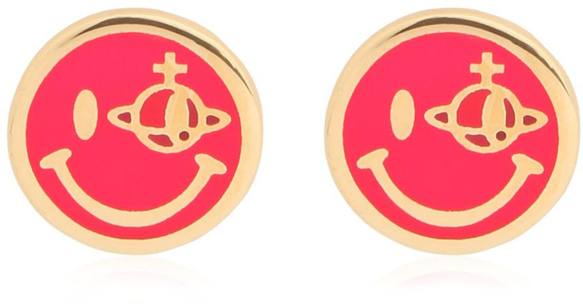Lyst Vivienne Westwood Smiley Earrings In Red