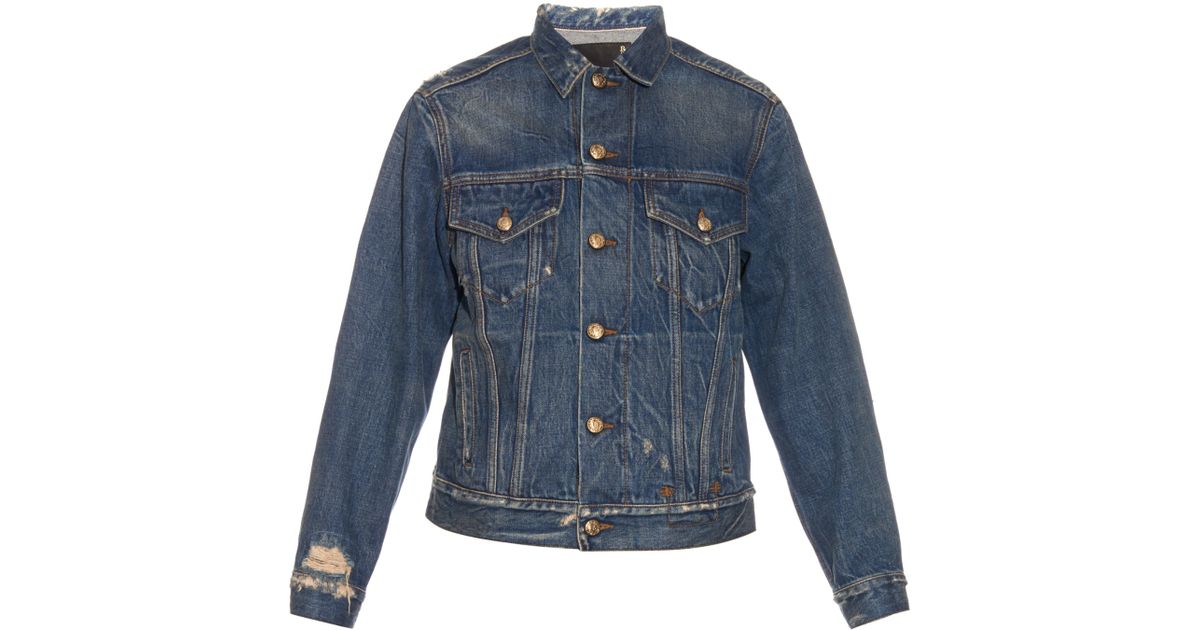 R13 Rebel Rebel-appliquÃ© Denim Jacket in Blue (DENIM) | Lyst