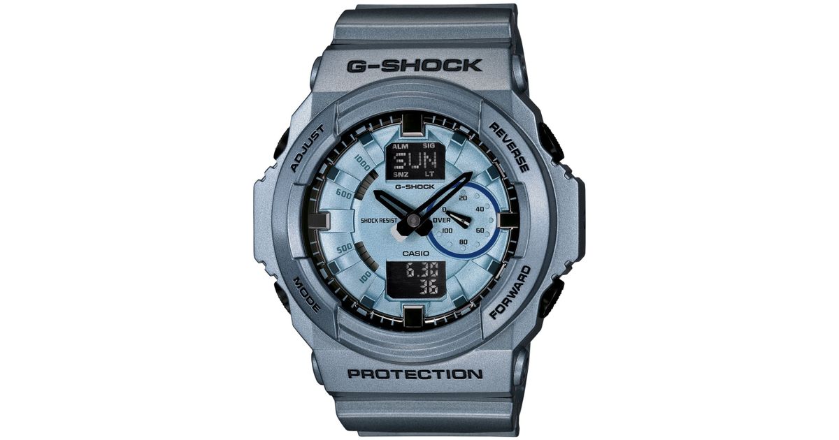 Lyst G Shock Mens Analog Digital Blue Resin Strap Watch 52x55mm