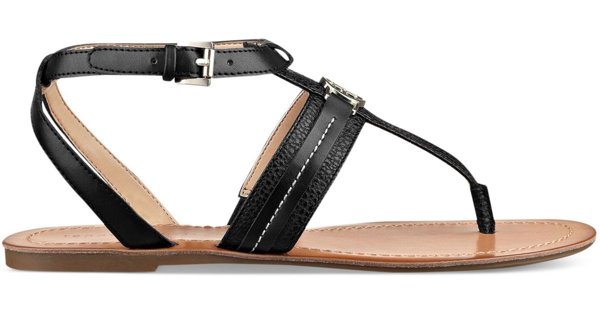 Lyst Tommy Hilfiger Women'S Lorine Flat Thong Sandals in Black