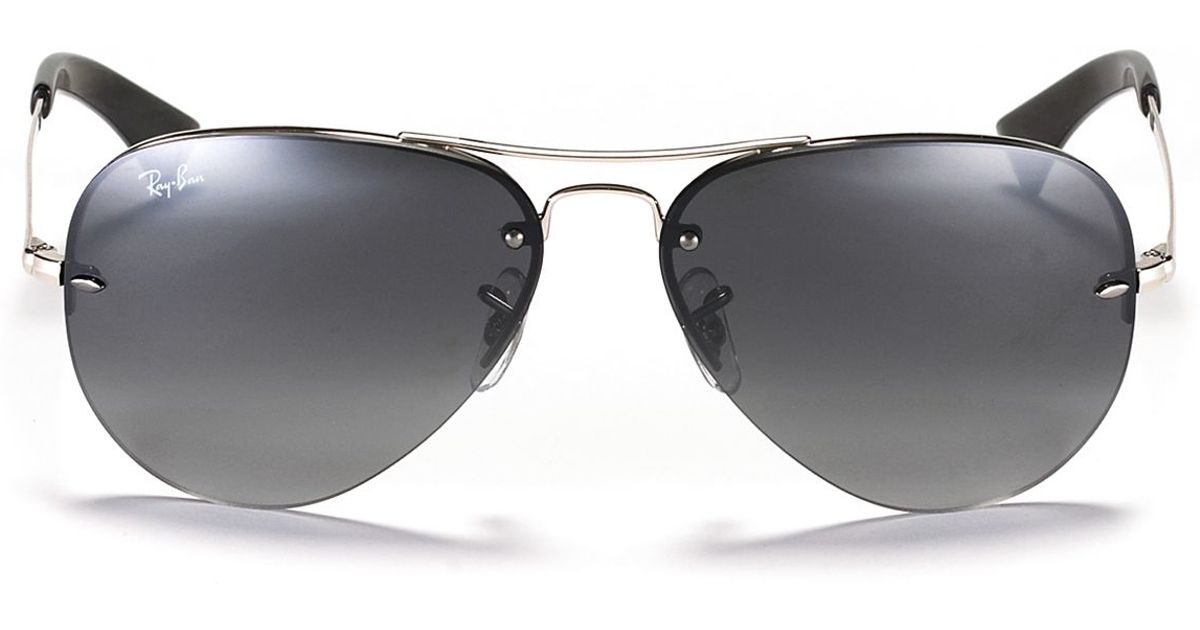 Ray-ban Rimless Aviator Sunglasses, 59mm in Metallic for