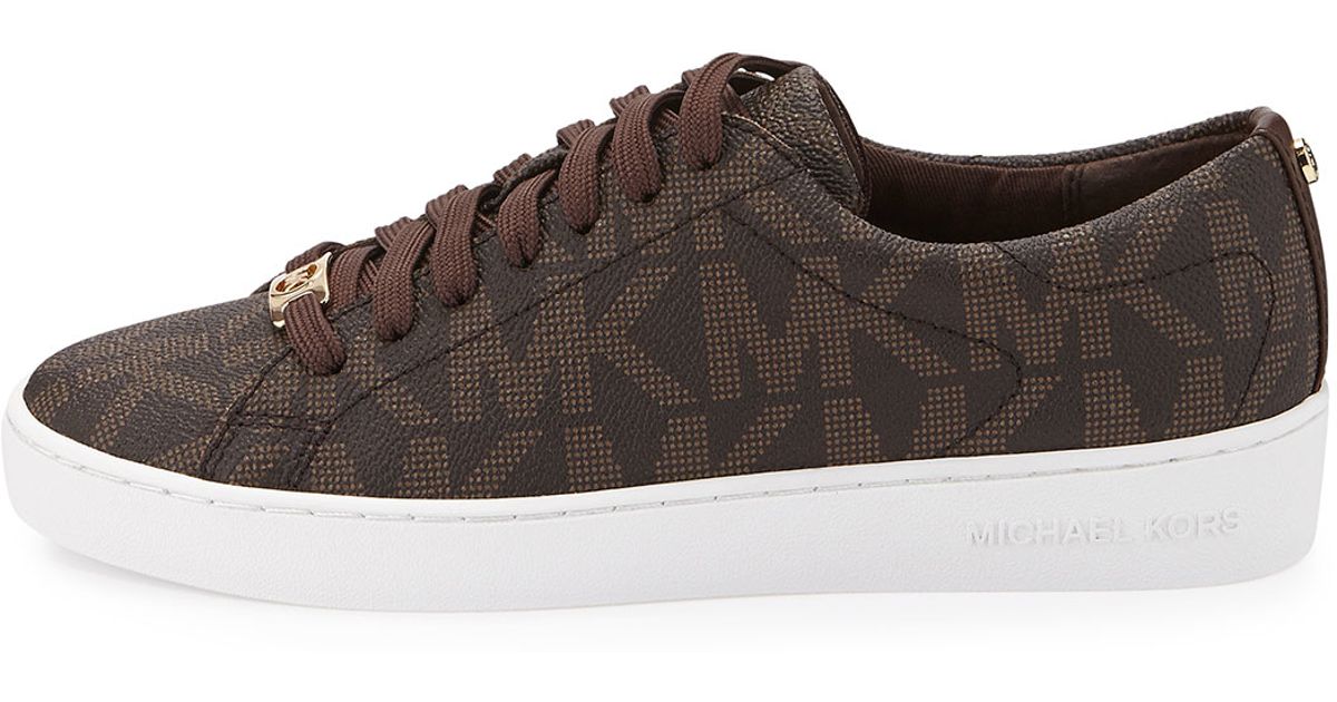 Lyst - Michael Michael Kors Keaton Logo Pvc Sneaker in Brown